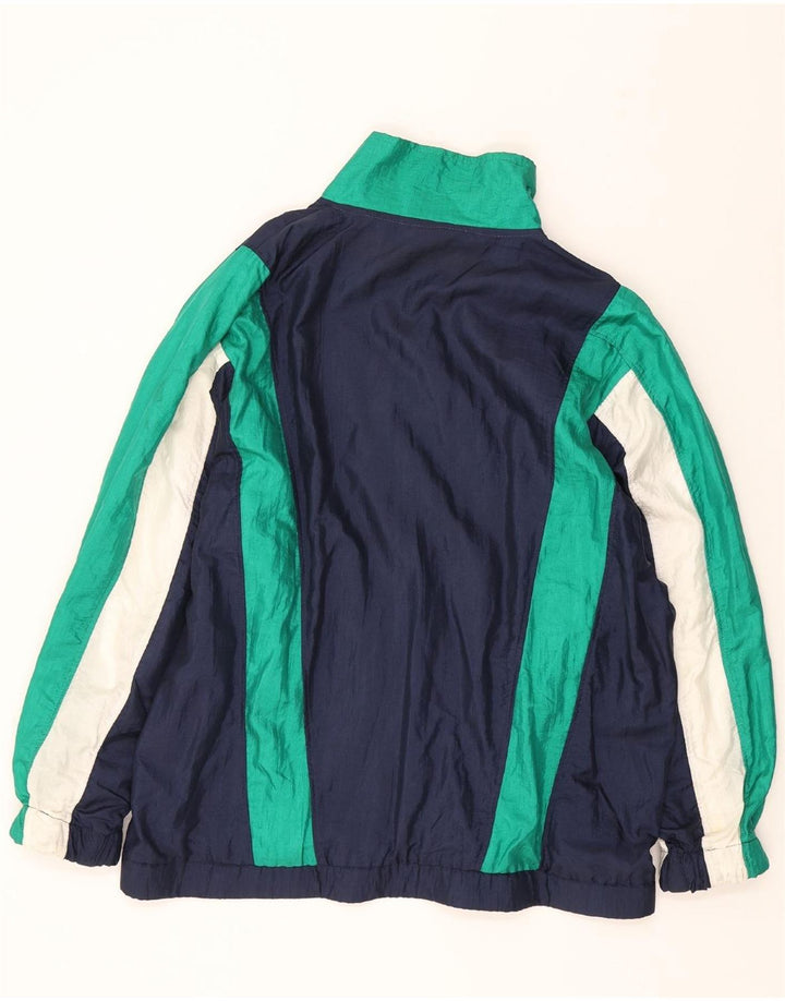 TRIGEMA Mens Tracksuit Top Jacket Large Navy Blue Colourblock Polyester Vintage Trigema and Second-Hand Trigema from Messina Hembry 