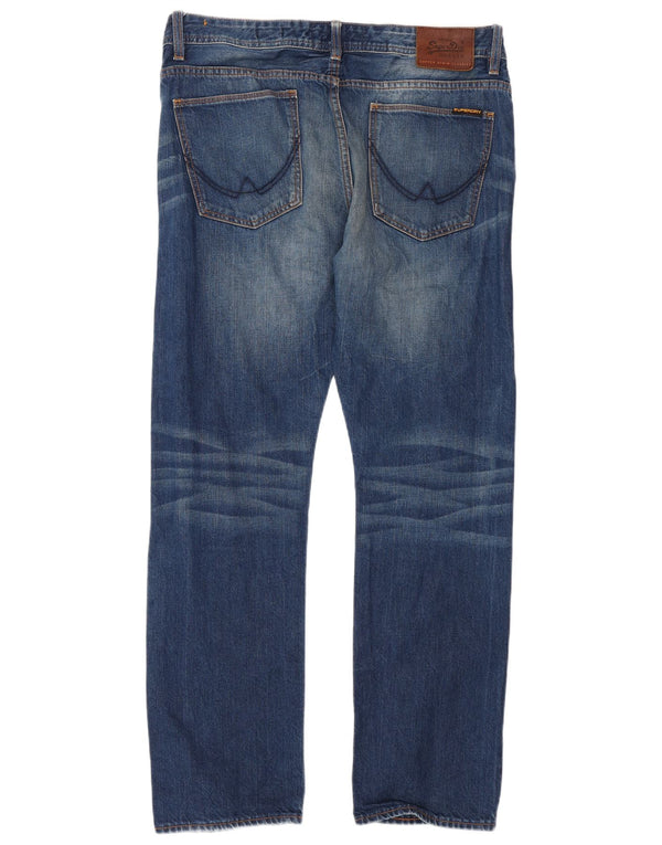 Jeans dritti da uomo Superdry W34 L32 cotone blu