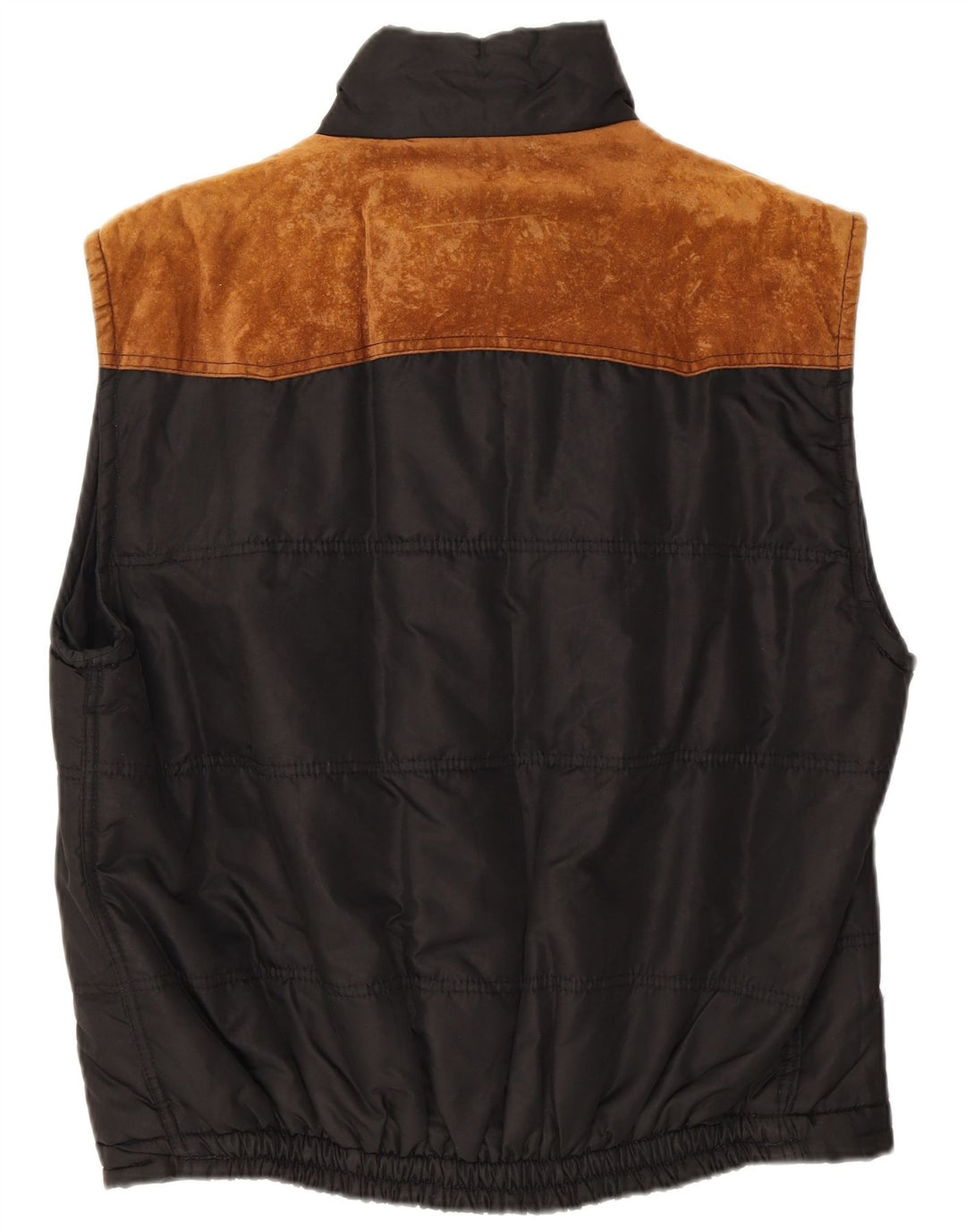 Gilet imbottito da uomo vintage UK 38 medio poliestere nero