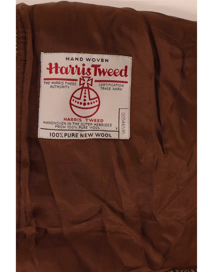 Giacca blazer da uomo Harris Tweed UK 44 2XL Marrone a spina di pesce classica
