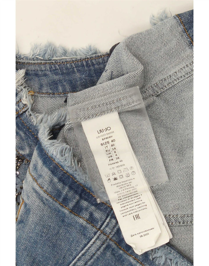 Giacca in denim corta da donna Liu Jo UK 8 piccola in cotone blu