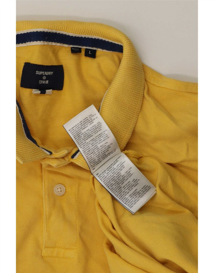 Polo da uomo Superdry grande in cotone giallo