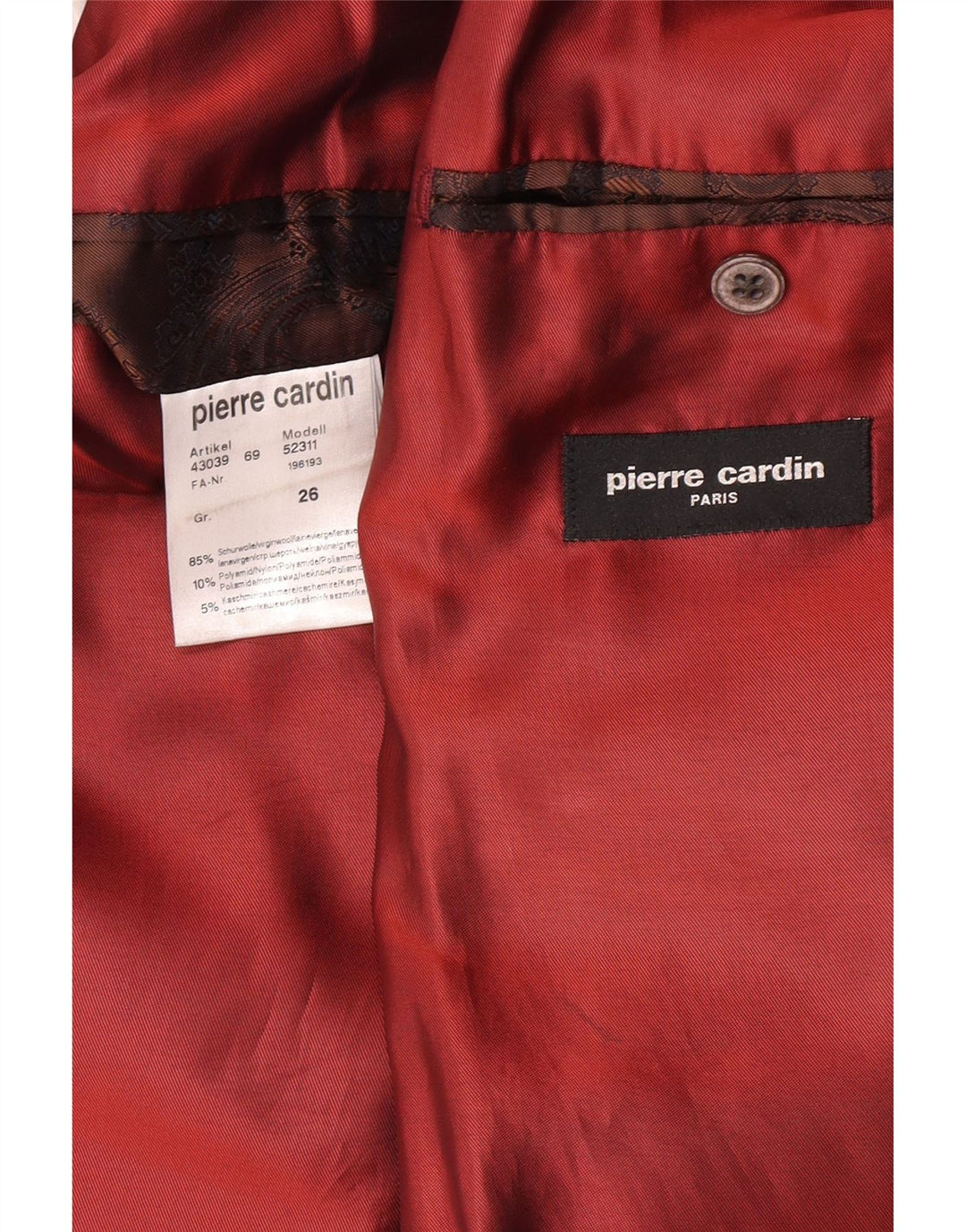Giacca blazer da uomo a 2 bottoni Pierre Cardin UK 40 grande quadretto marrone