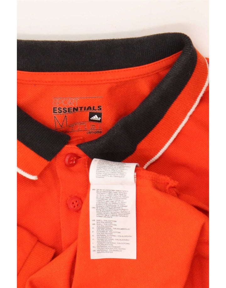 Polo Adidas Climalite da uomo in cotone color block arancione medio