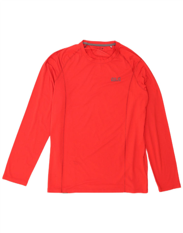 Jack Wolfskin Maglia da uomo a maniche lunghe UK 44/46 XL Poliestere rosso