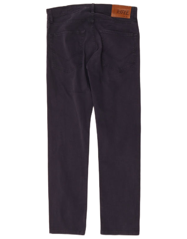 Pantaloni casual dritti da uomo Rifle W32 L30 in cotone blu navy