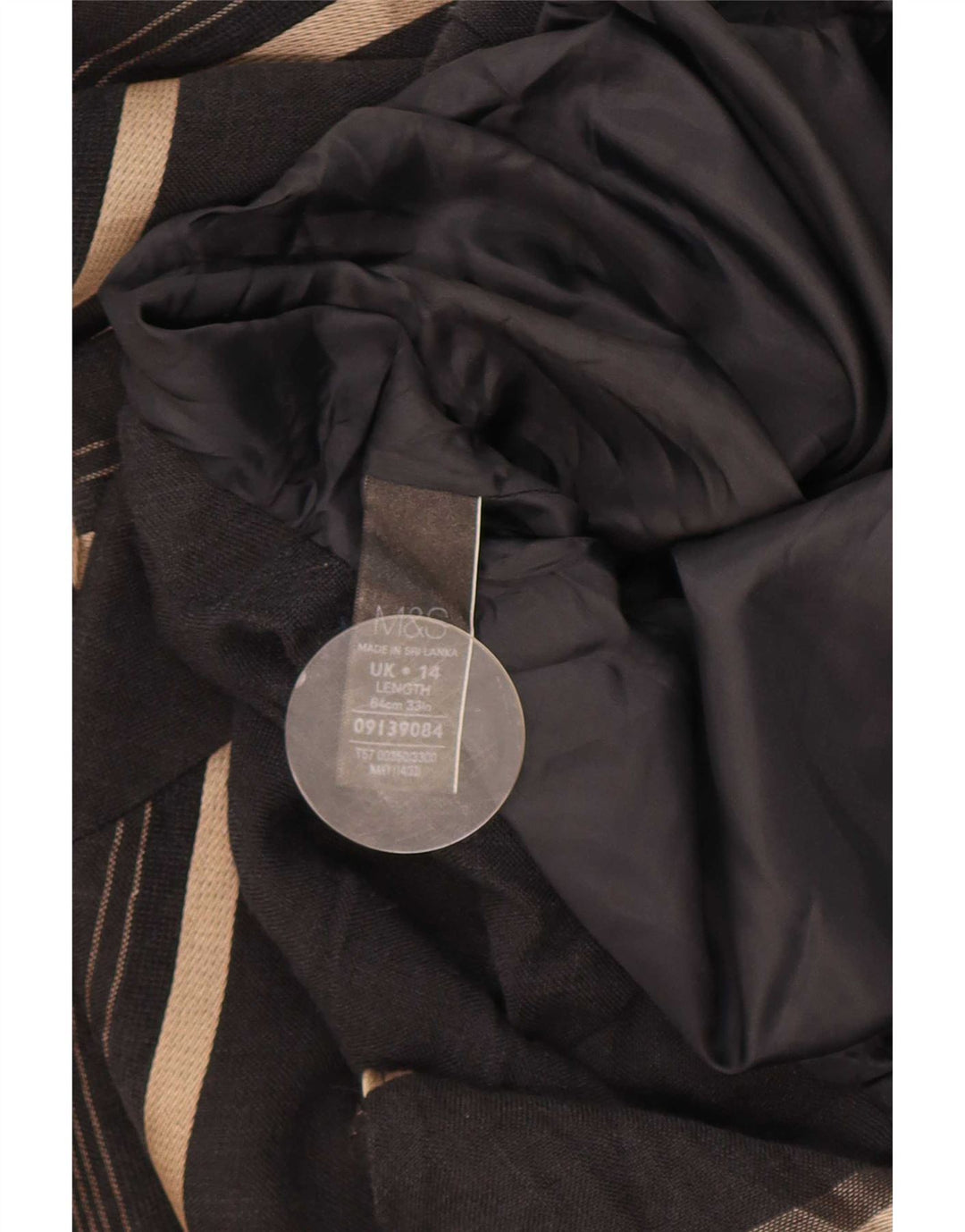 Gonna a trapezio da donna Marks & Spencer UK 14 media W30 blu navy a righe
