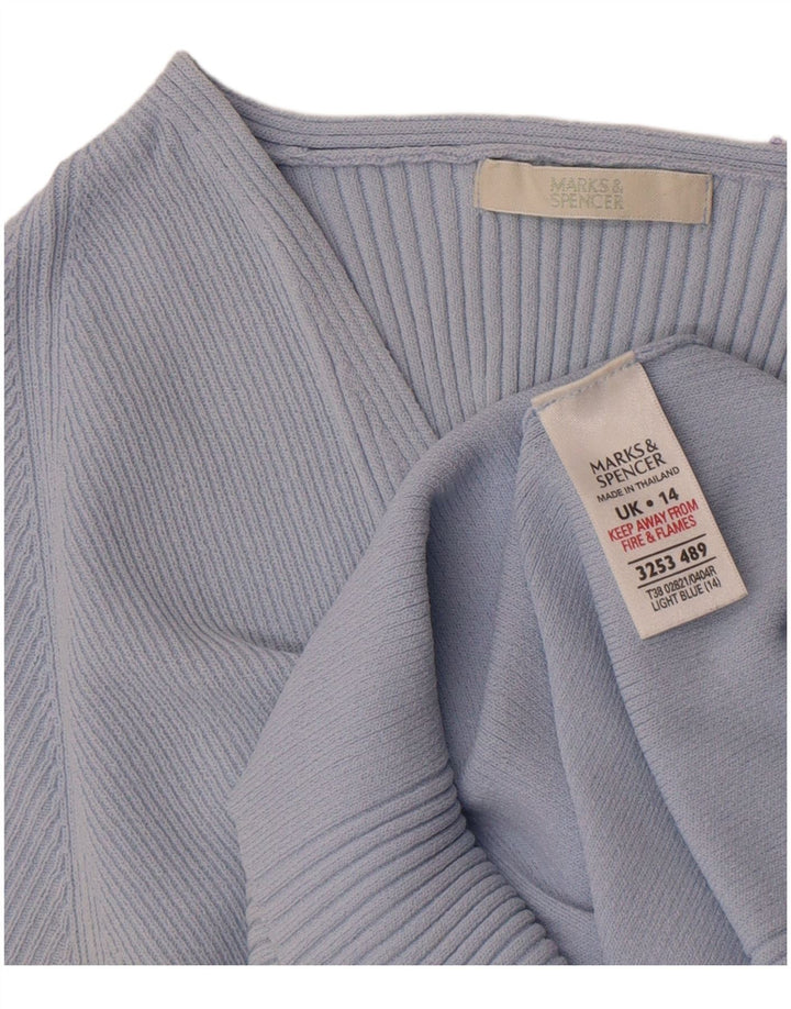 T-shirt corta da donna Marks & Spencer UK 14 Viscosa blu medio