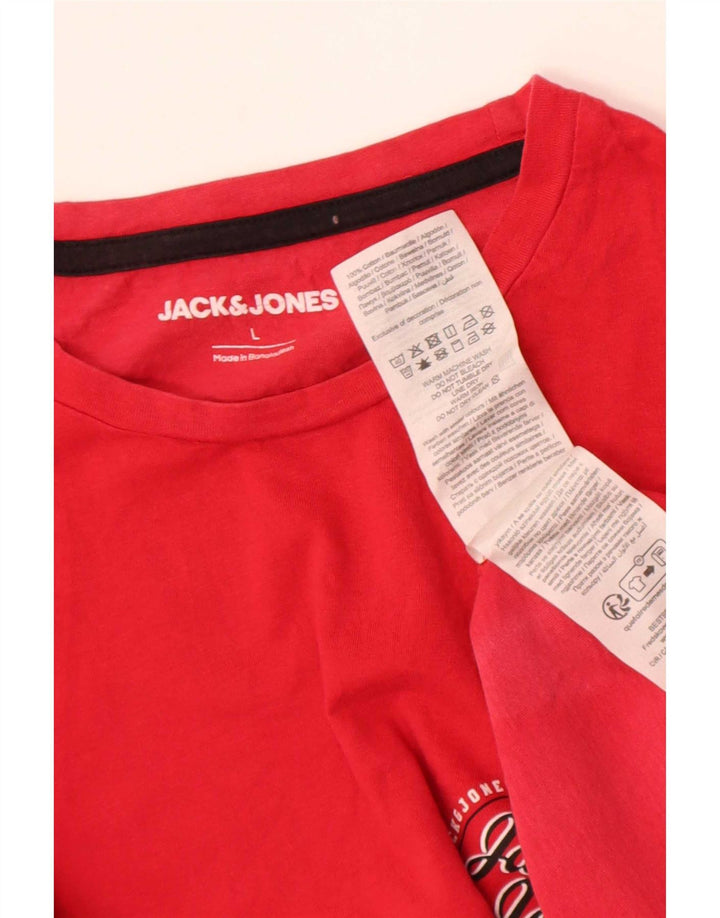 T-shirt da uomo Jack & Jones Top grande in cotone rosso