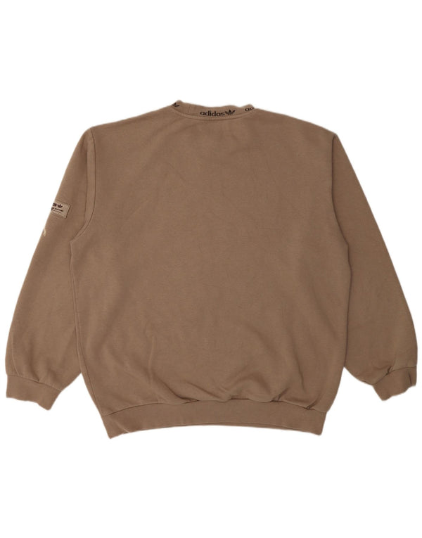 Felpa grafica da uomo Adidas Felpa in cotone beige medio
