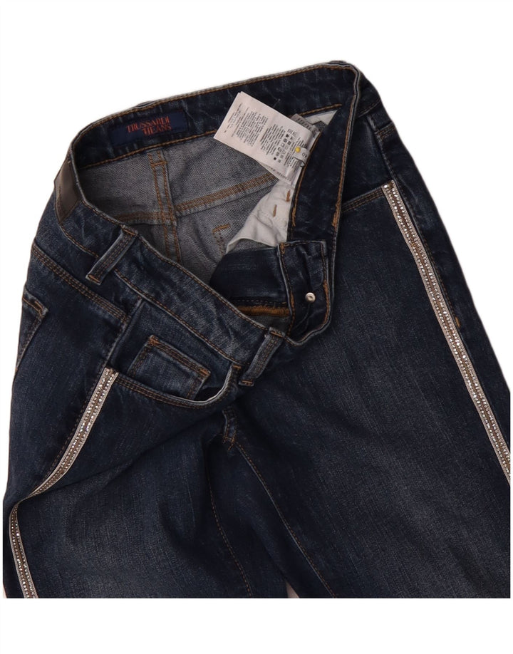 Jeans Slim Donna Trussardi IT 40 Small W26 L29 Blu Cotone