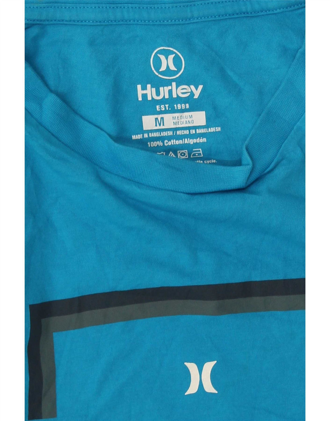T-shirt grafica da uomo Hurley Top in cotone blu medio
