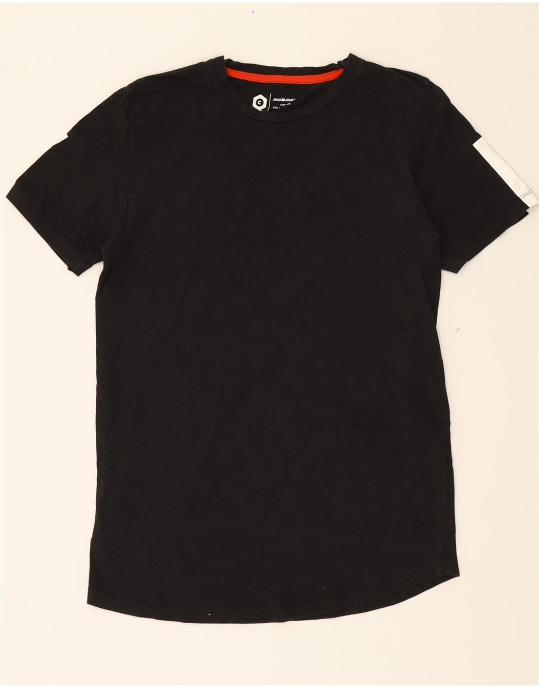 JACK & JONES Mens T-Shirt Top Large Black Colourblock Cotton Vintage Jack & Jones and Second-Hand Jack & Jones from Messina Hembry 