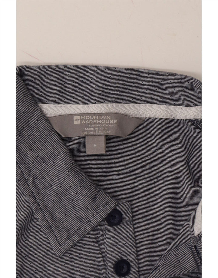 MOUNTAIN WAREHOUSE Mens Polo Shirt Medium Navy Blue Pinstripe Cotton Vintage Mountain Warehouse and Second-Hand Mountain Warehouse from Messina Hembry 