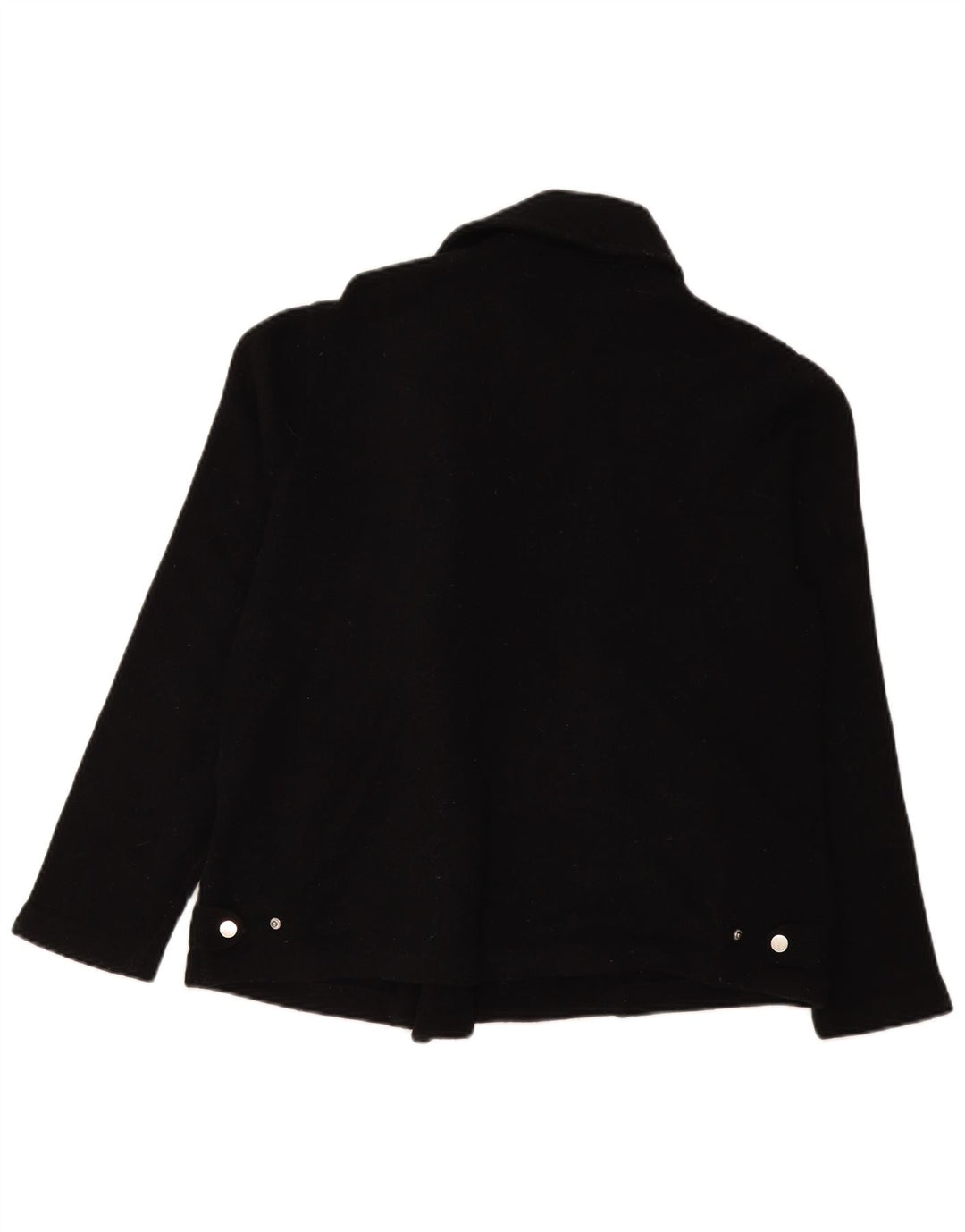 Giacca blazer da donna con zip intera Laura Ashley UK 18 XL Lana d'agnello nera