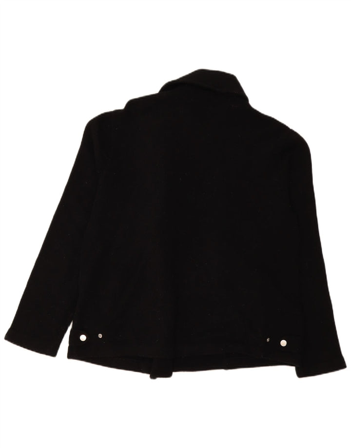 Giacca blazer da donna con zip intera Laura Ashley UK 18 XL Lana d'agnello nera