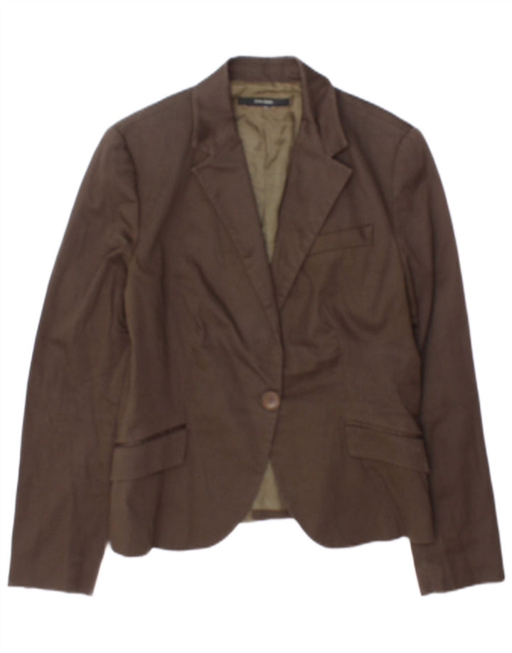 Giacca blazer a 1 bottone da donna Zara UK 8 piccola marrone