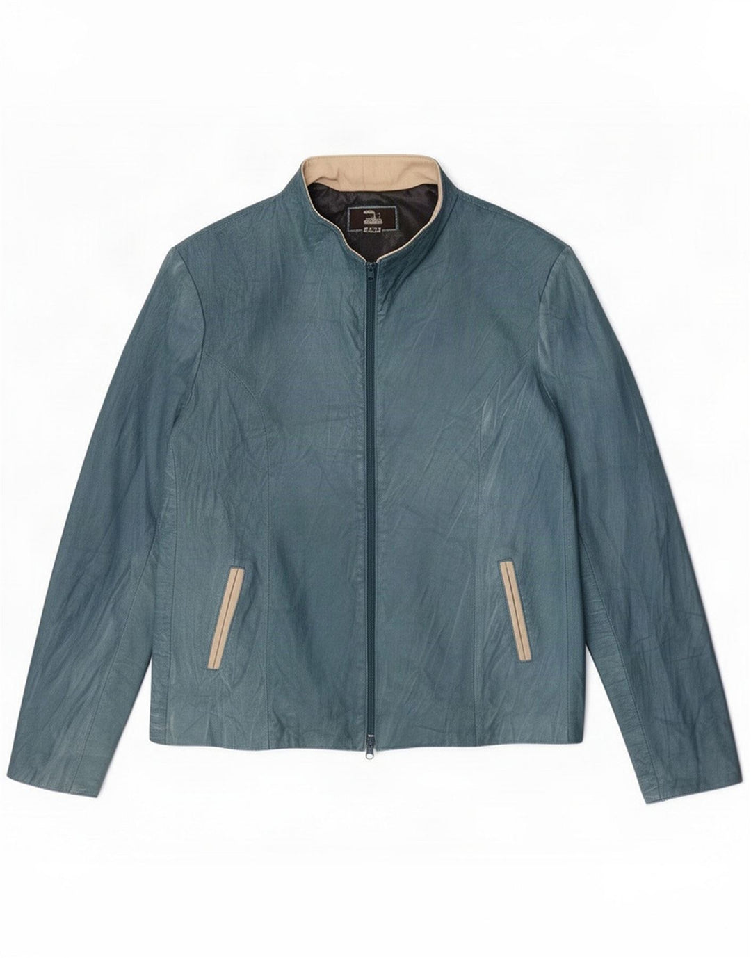 Giacca in pelle da donna vintage IT 54 3XL Blu