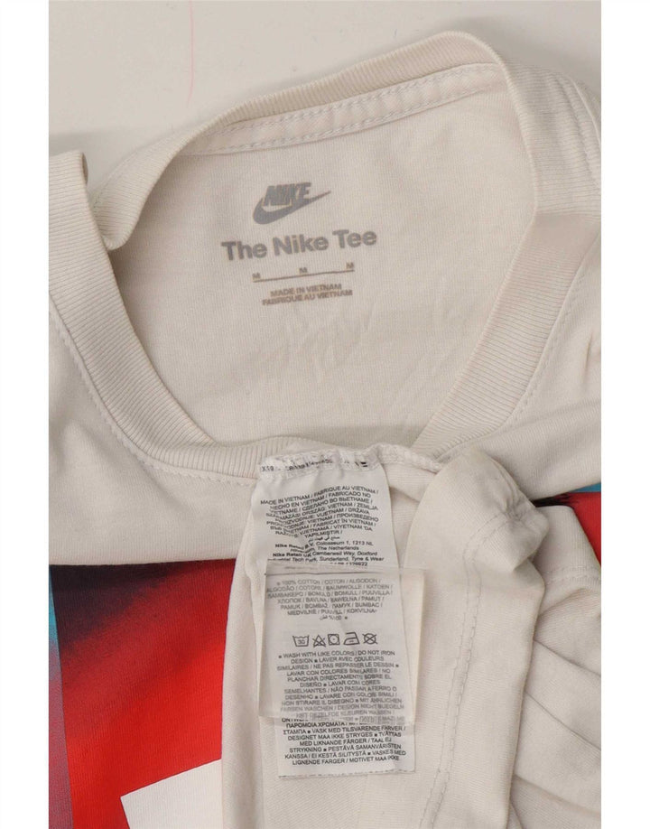 T-shirt grafica da uomo Nike Top in cotone bianco medio