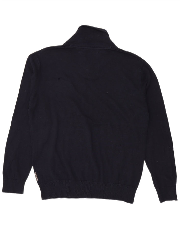 FRENCH CONNECTION Maglione da uomo con collo a scialle XL in acrilico blu navy