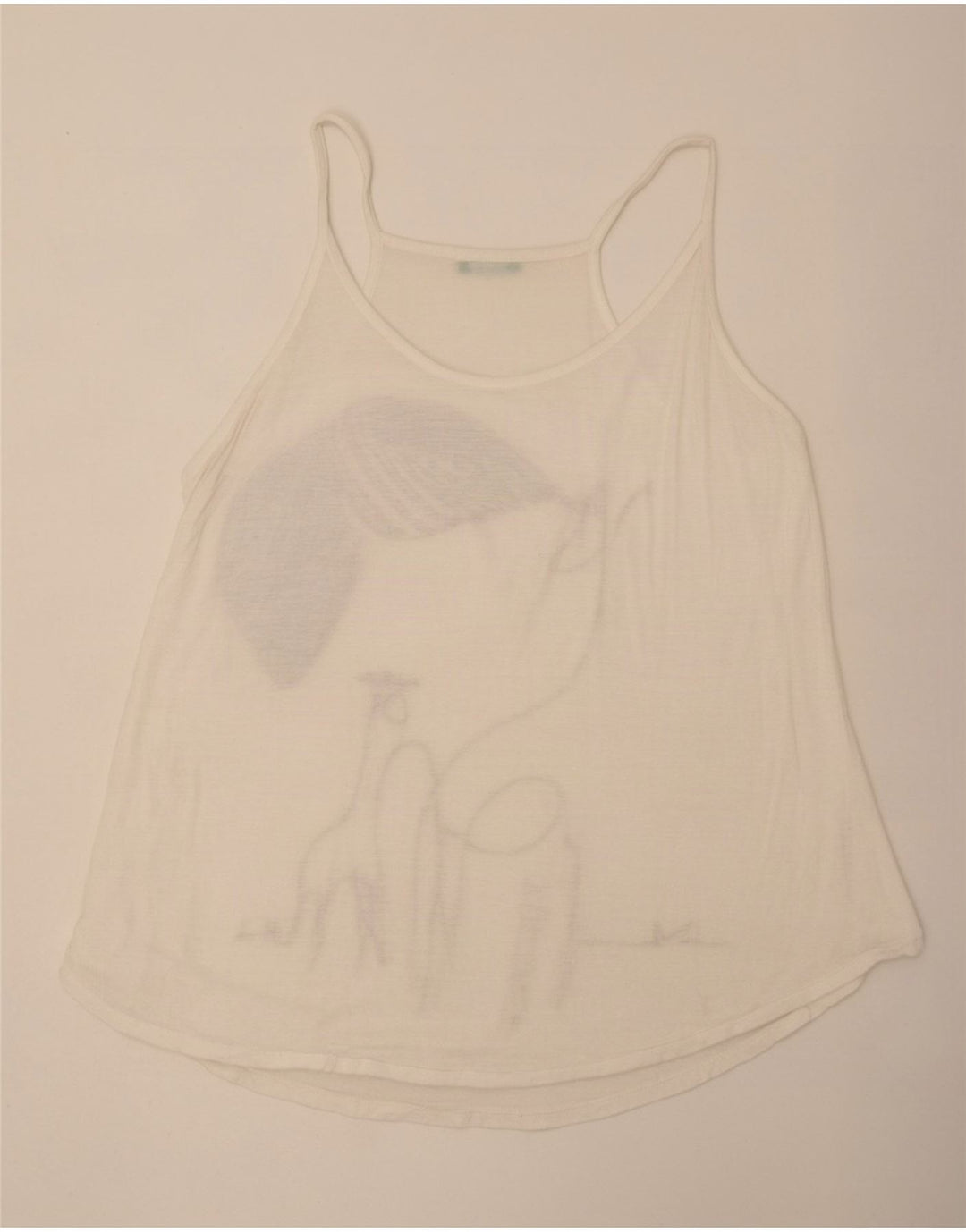 Top con camicetta grafica da donna Benetton UK 14 viscosa bianca media