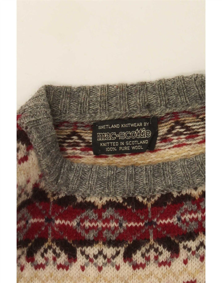 Maglione vintage da uomo girocollo girocollo medio multicolore classico