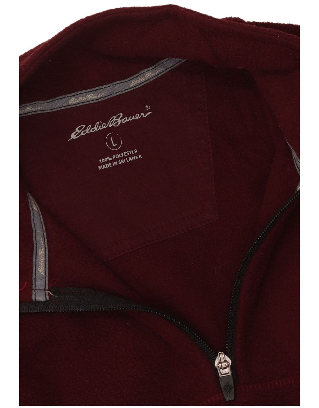 Eddie Bauer Maglione in pile da uomo con zip e collo, grande, in poliestere marrone