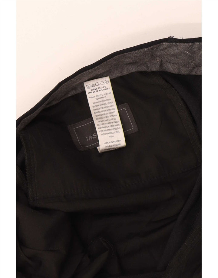 Pantaloni da abito vestibilità regolare Marks & Spencer da uomo W36 L33 poliestere blu navy