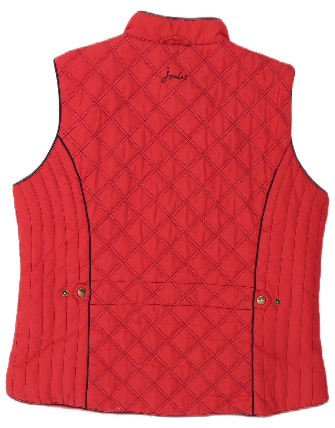 Gilet trapuntato da donna Joules UK 16 grande rosso poliestere