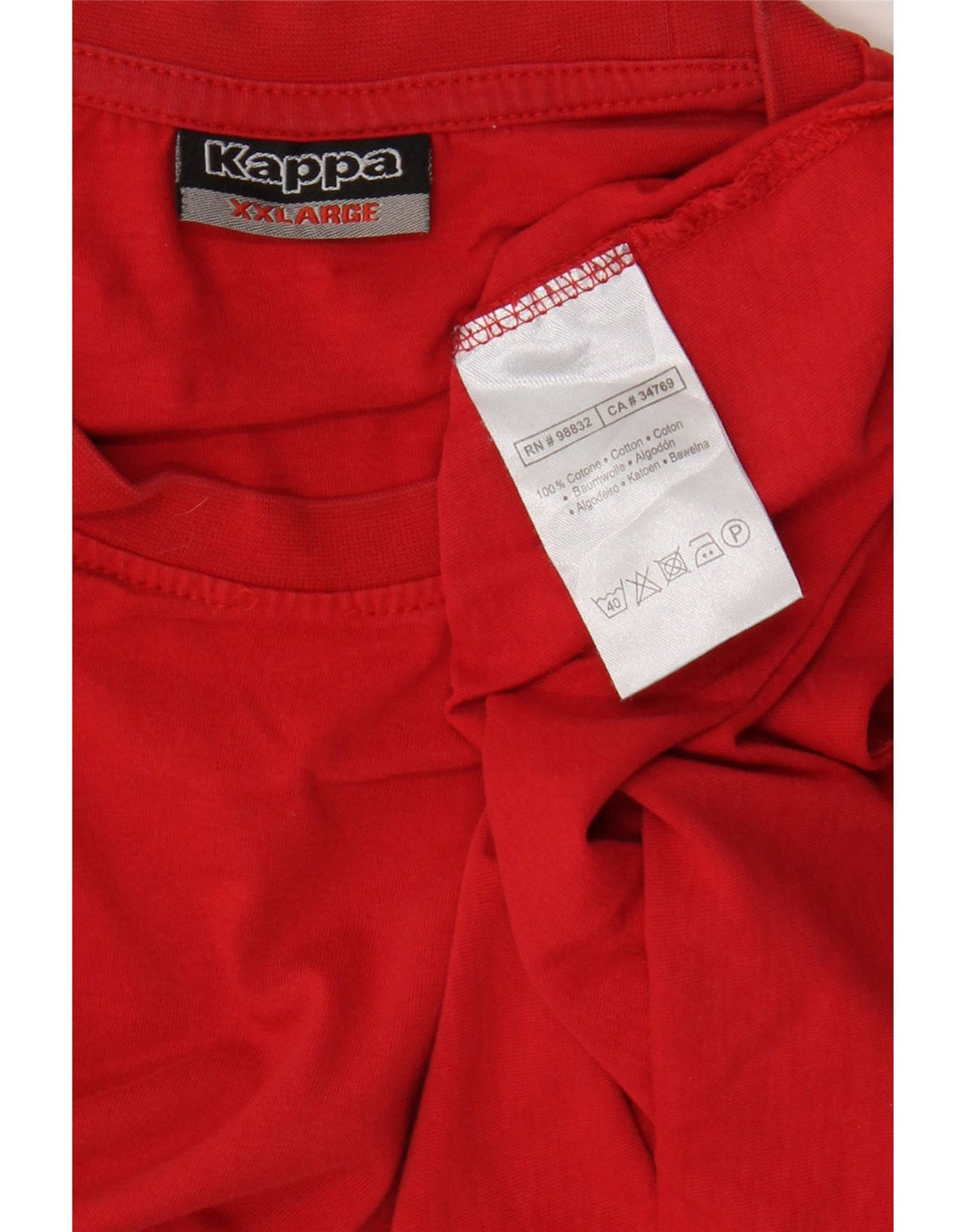 T-shirt uomo Kappa Top 2XL rossa in cotone