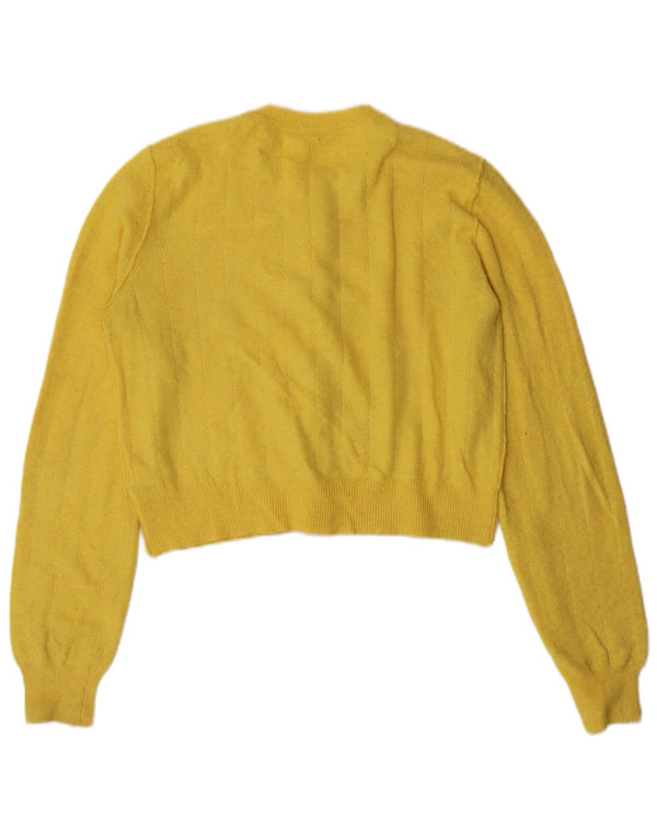 Maglione cardigan corto da donna PEPE Jeans UK 10 piccolo poliestere giallo