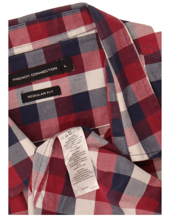 Camicia da uomo dalla vestibilità regolare di French Connection, cotone a quadri rossi grandi