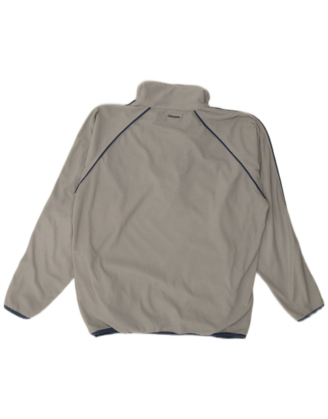 Maglione in pile Kappa da uomo con zip e collo, grande, in poliestere grigio