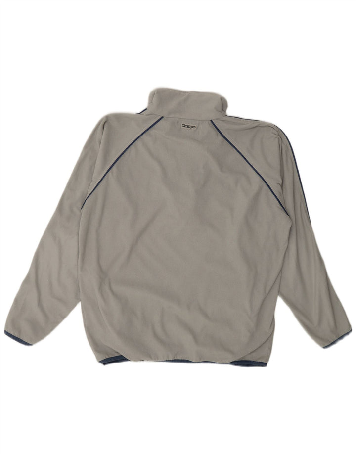 Maglione in pile Kappa da uomo con zip e collo, grande, in poliestere grigio