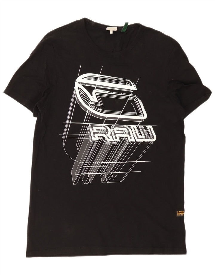 T-shirt grafica da uomo G-Star Top in cotone nero medio