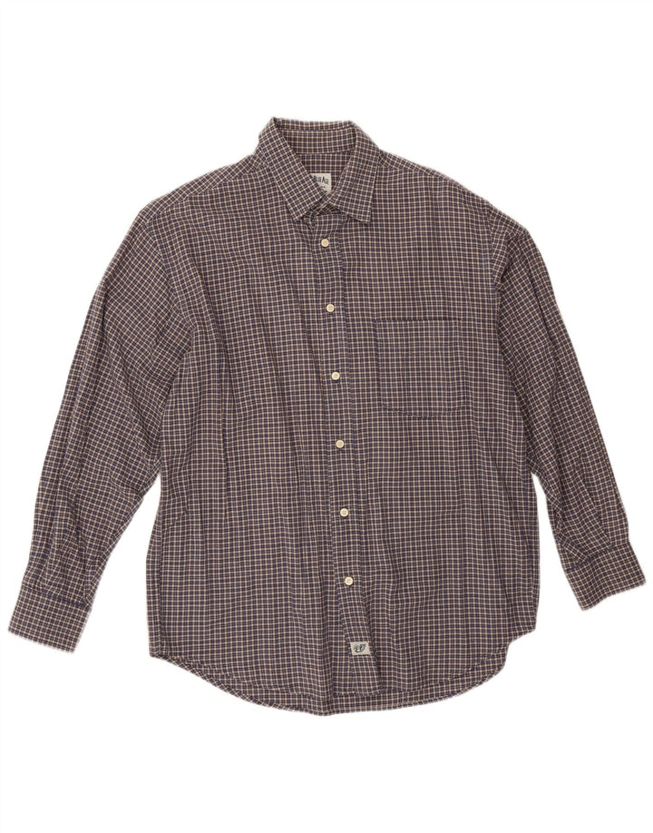 Camicia da uomo in flanella Carrera taglia 41/42 grande quadretto blu navy