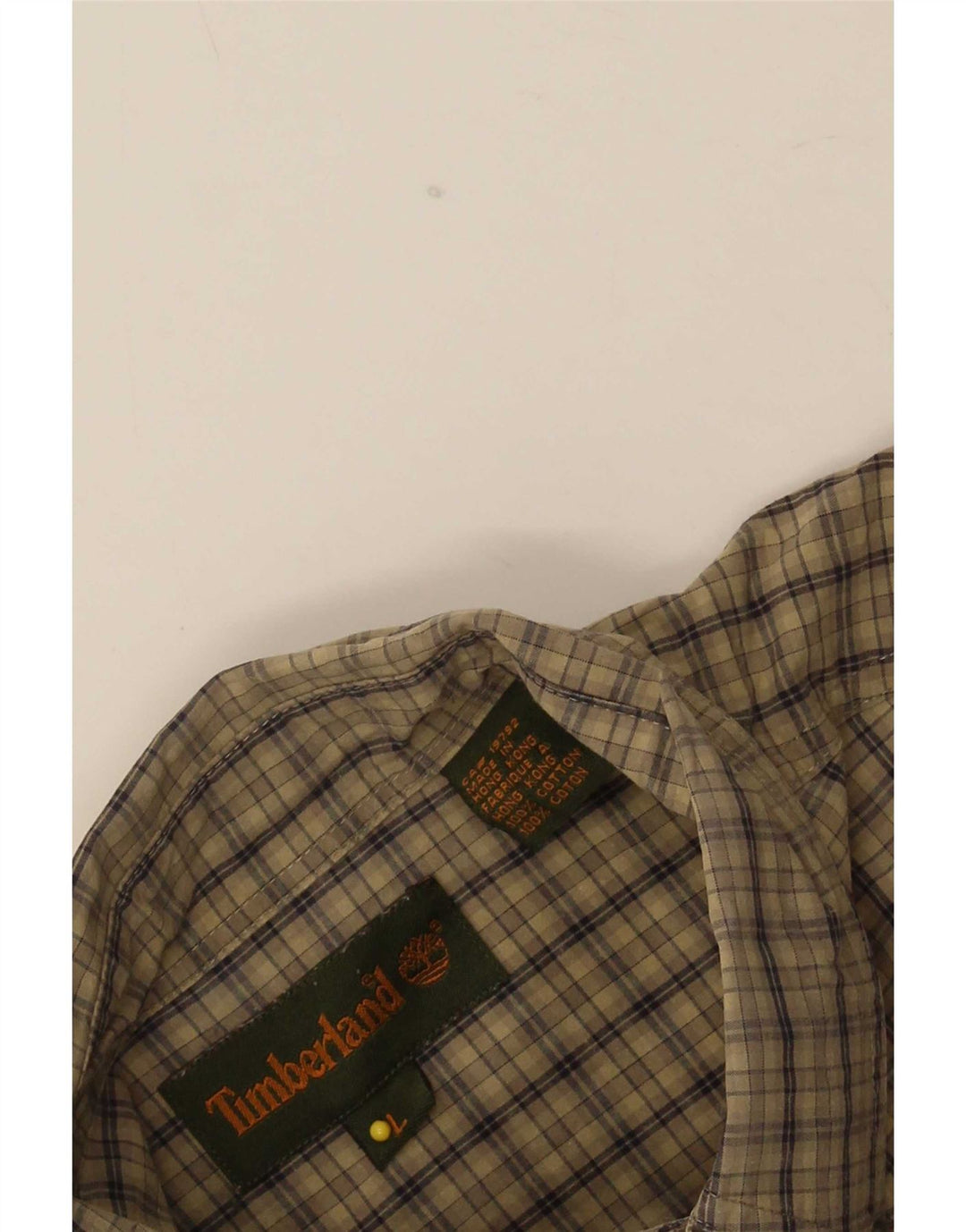 Camicia da uomo Timberland Large in cotone a quadri kaki