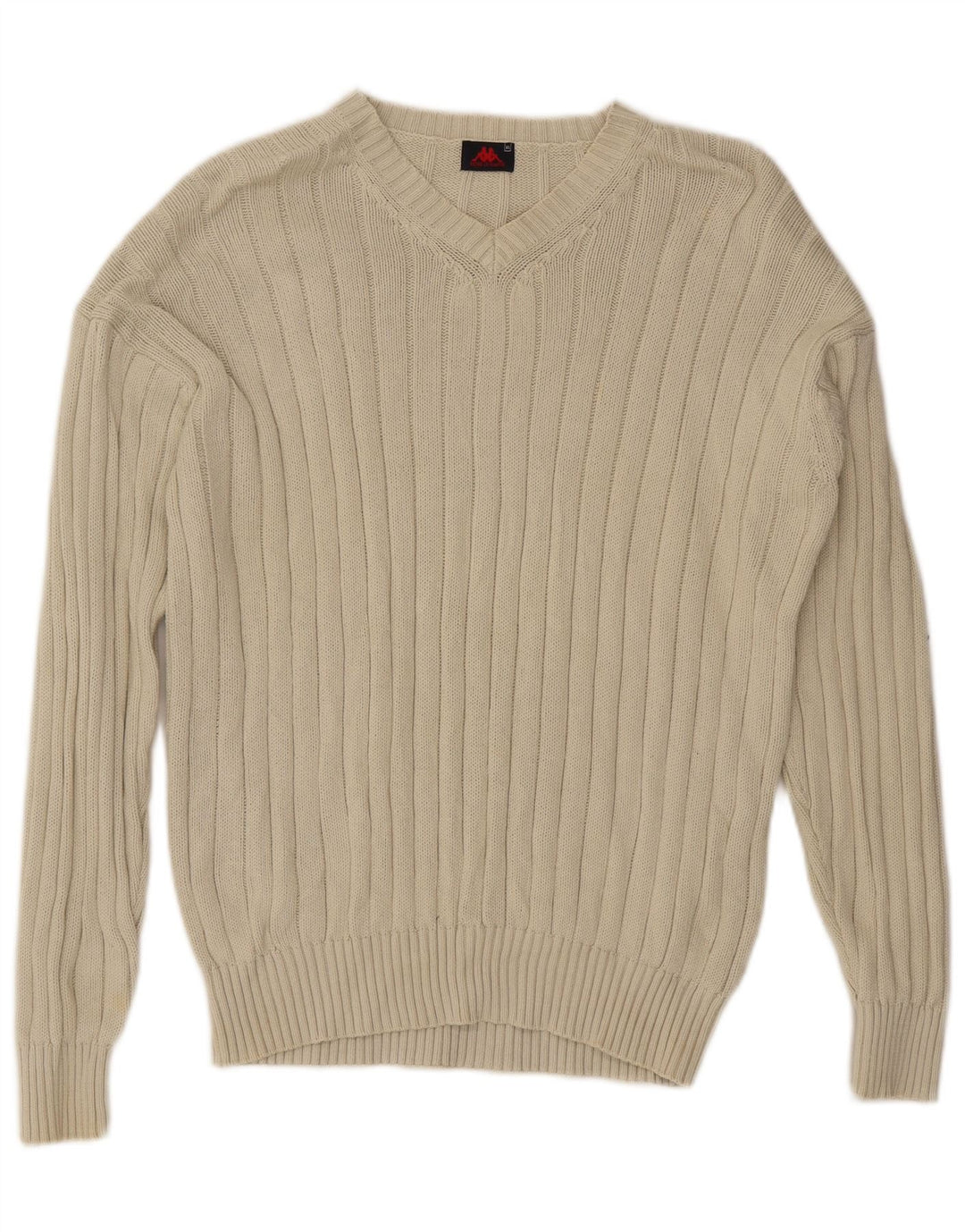 Maglione Kappa da uomo con scollo a V XL in cotone beige