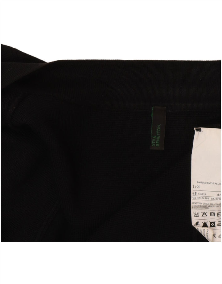 Maglione Bolero aperto da donna Benetton UK 16 grande viscosa nera