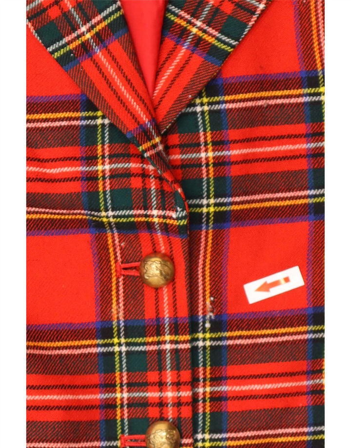 Giacca blazer da donna a 2 bottoni Burberrys UK 14 plaid rosso medio