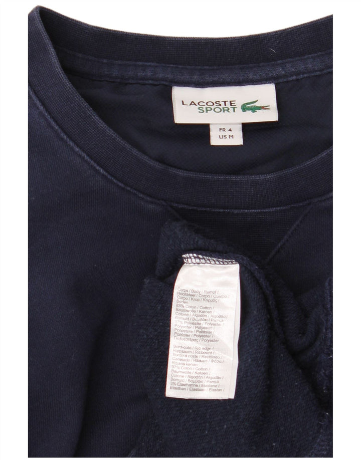 LACOSTE Felpa da uomo Maglione taglia 4 medio cotone blu navy