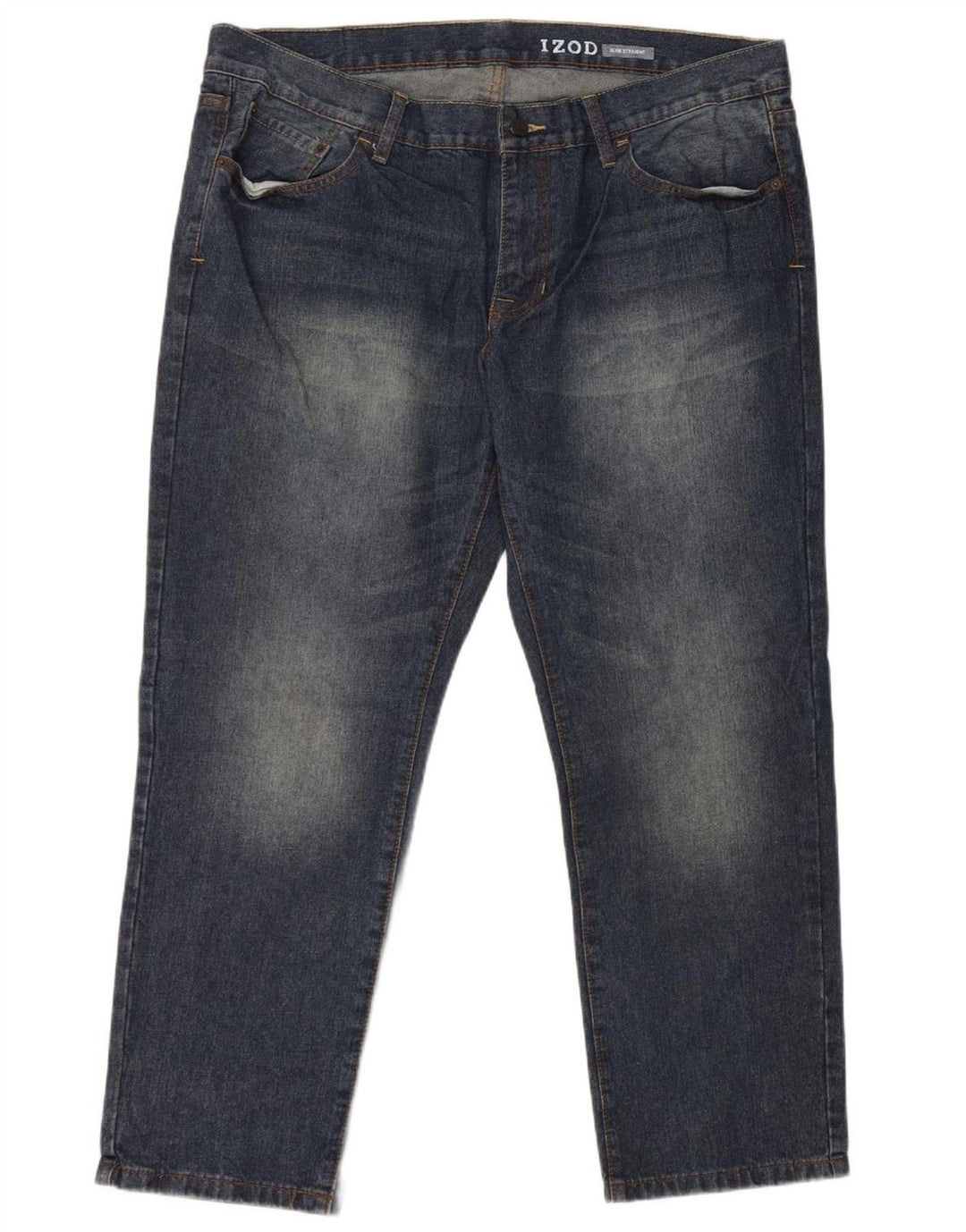 Jeans dritti slim da uomo IZOD W40 L30 cotone blu