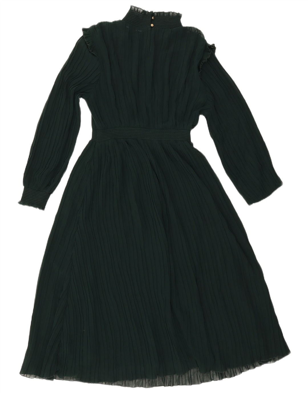 Abito lungo ZARA da donna con maniche a 3/4 UK 12 Verde medio Poliestere
