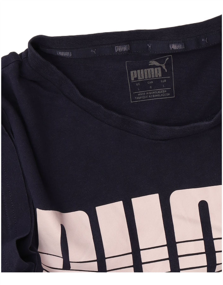 T-shirt grafica da uomo Puma Top Large Blu Navy