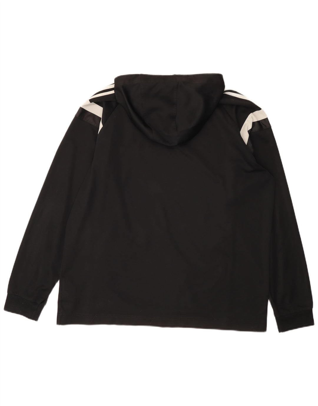 Felpa con cappuccio da uomo Adidas XL nera in poliestere color block