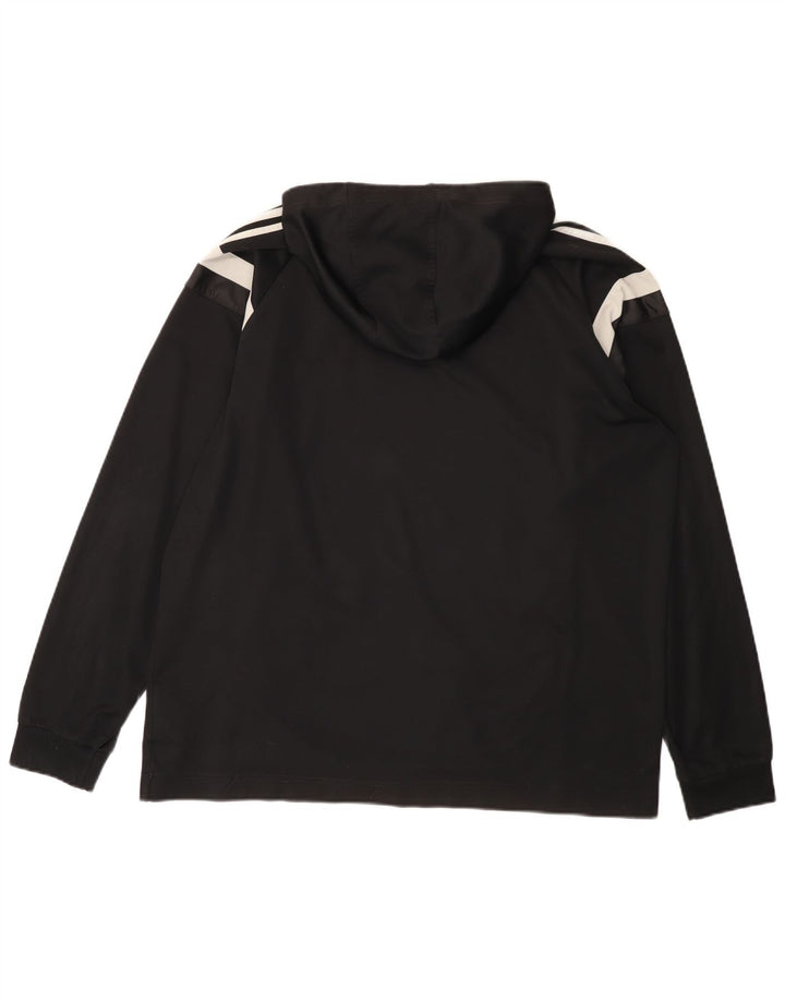 Felpa con cappuccio da uomo Adidas XL nera in poliestere color block
