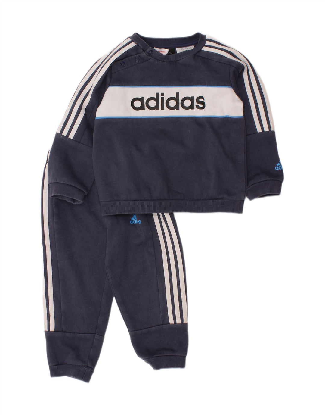 Tuta intera ADIDAS per neonato con grafica 12-18 mesi blu navy color block