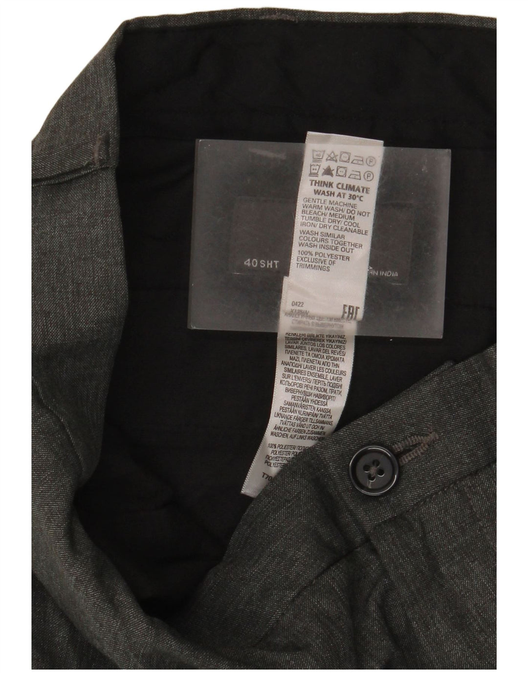 MARKS & SPENCER Pantaloni chino slim fit da uomo W40 L29 poliestere grigio