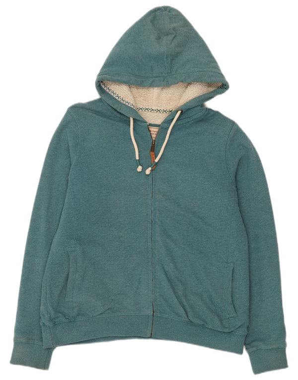 Maglione con cappuccio e zip Sherpa da donna Fat Face UK 14 Grande cotone verde