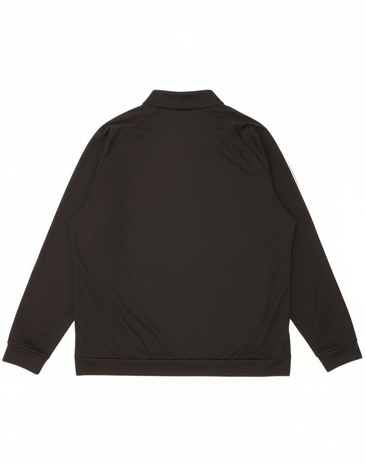 Felpa Adidas da uomo con zip sul collo, maglione XL, poliestere nero